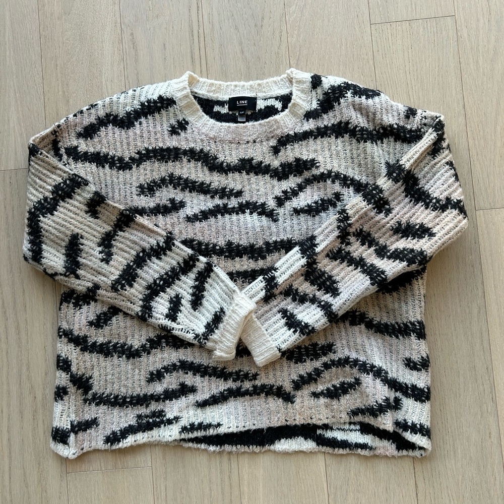 Animal Print Wool Blend Sweater